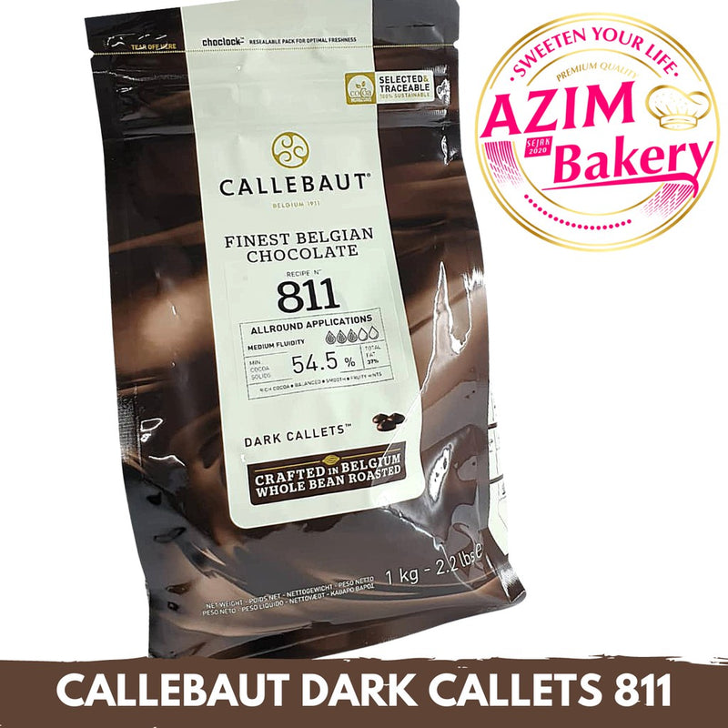 Callebaut Dark Callets 811 (1kg, 400g, 500g, 250g) Callebaut Dark Chocolate Dark Coklat Dark Chocolate (Halal)