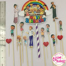 Cake Topper Frozen Boboiboy Happy Mother’S Day Doraemon Baby Shark Beyblade Tayo Upin Ipin Didi Katuri Lego Sonix Roblox