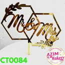 Mr & Mrs Cake Topper (1pc) Wedding Cake Topper | Ring Cake Topper | Mr & Mrs Ring Cake Topper by Azim Bakery