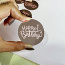 Cake Topper Happy Birthday Dics Mirror (1Pc) Happy Birthday Cake Topper Gold Kek Topper Gold by Azim Bakery
