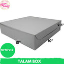 Talam Box 10X10X2.5 3Pcs Kotak Kuih Talam | Kotak Kuih Lapis | Kotak Kek Brownies | Talam Box No Window Plain White