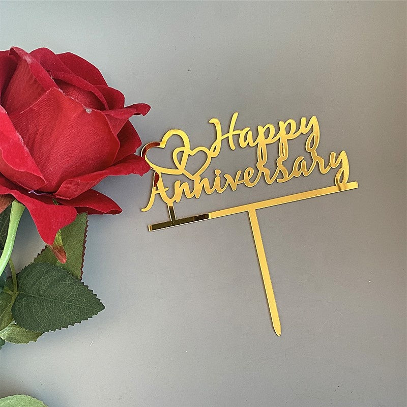 Happy Anniversary Cake Topper (1Pc) by Azim Bakery