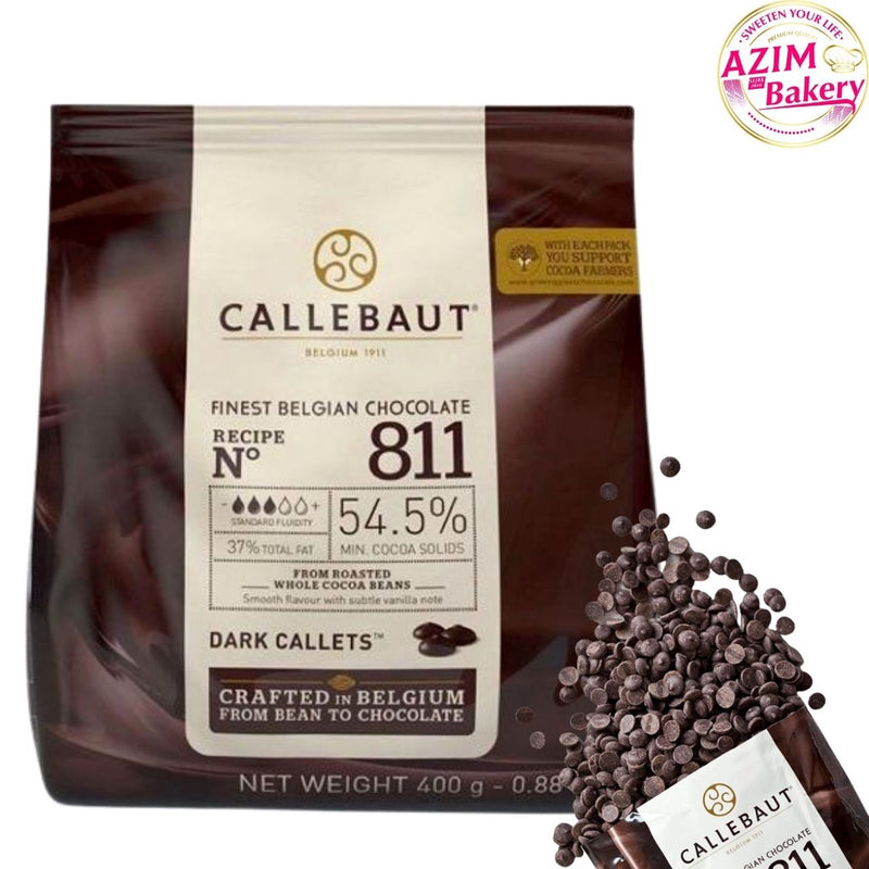 Callebaut Dark Callets 811 (1kg, 400g, 500g, 250g) Callebaut Dark Chocolate Dark Coklat Dark Chocolate (Halal)