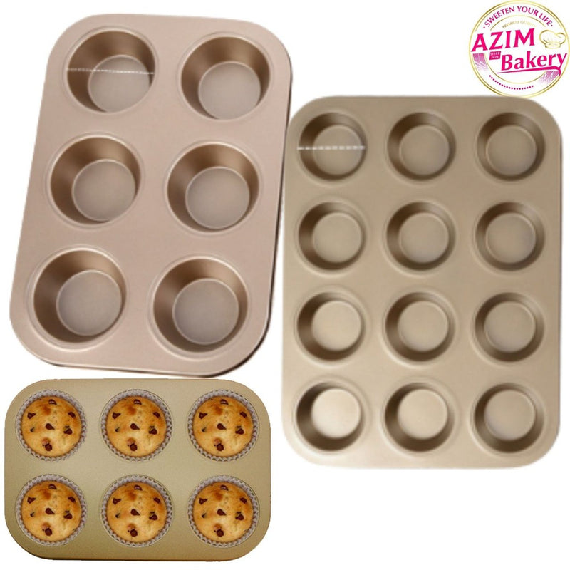 Muffin Tray 12 Holes | 6 Holes | Baking Tray | Muffin Mold | Muffin Pan Muffin Mold Muffin Mould by Azim Bakery