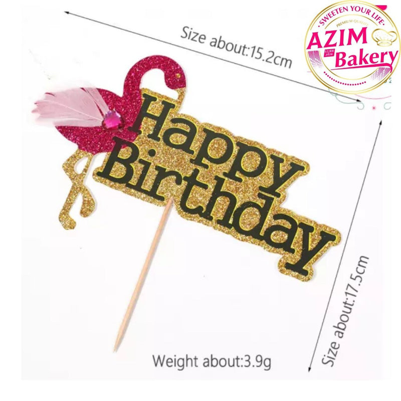 Happy Birthday Cake Topper | Unicorn Cake Topper by Azim Bakery