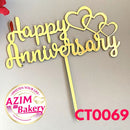Happy Anniversary Cake Topper (1Pc) by Azim Bakery