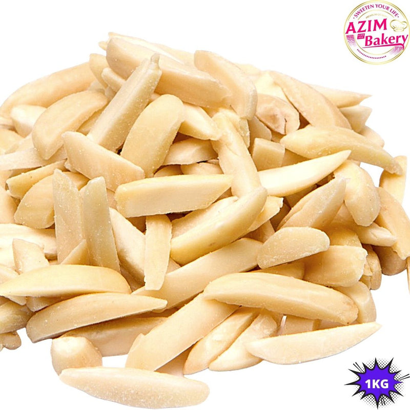 Almond Strip (Usa) 1kg Kacang Almond | Badam (Halal) by Azim Bakery