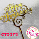 Happy Anniversary Cake Topper (1Pc) by Azim Bakery