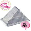 Sandwich Box with Lock [ 50 pcs± ] H-935 Bakery Disposable Plastic Tray Clear Food Box | By Azim Bakery