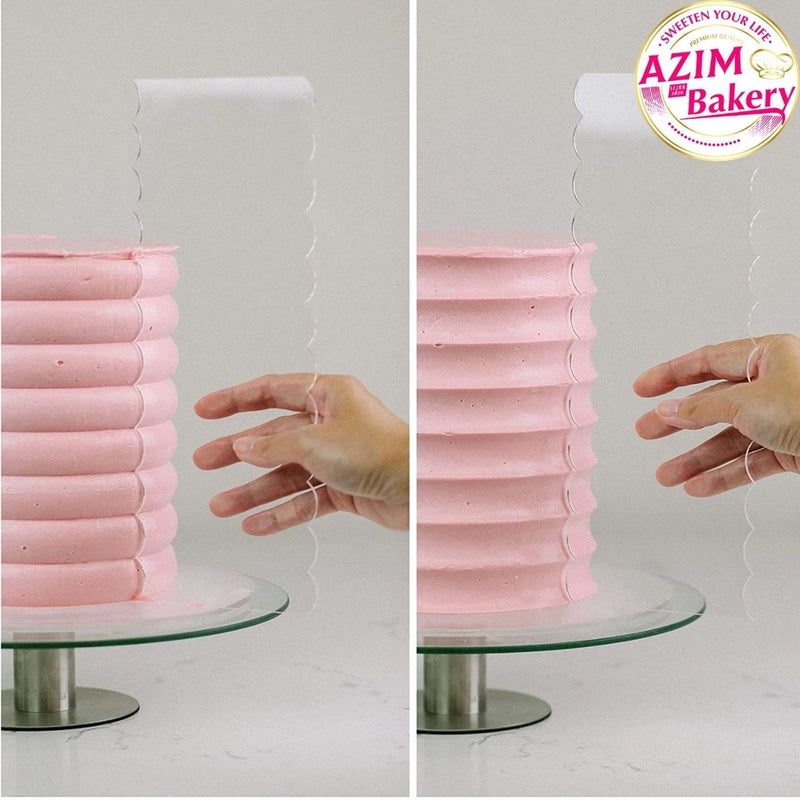 Acrylic Cake Scraper Smoother | Cake Edge Scraper | Cake Icing Frosting Buttercream Scraper Smoother by Azim Bakery