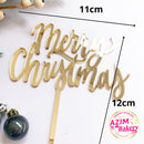 Merry Christmas Cake Topper (1pc) by Azim Bakery