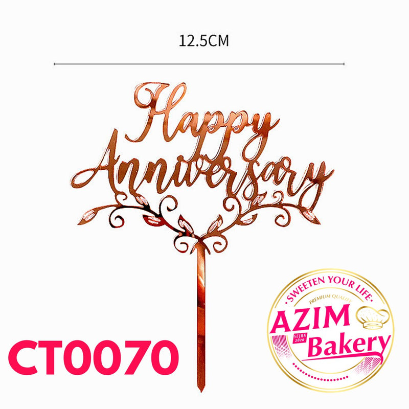 Happy Anniversary Cake Topper (1Pc) by Azim Bakery