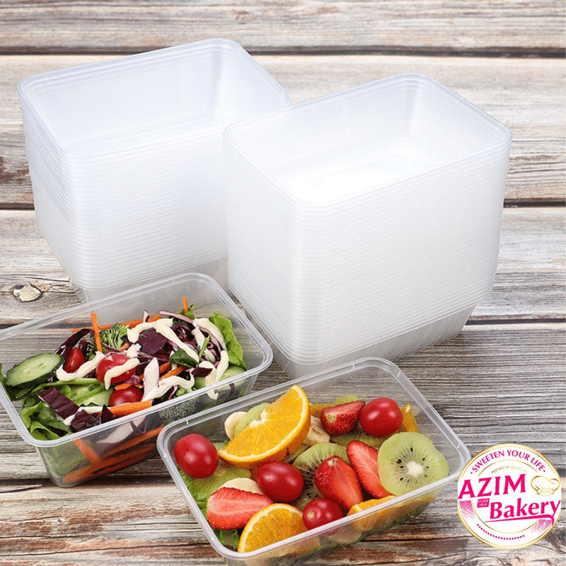 Rectangular Plastic Box | AST- 650ML | AST- 1000ML 50PCS , Lunch Box | Bekas Makanan | Microwave Food Container (50pcs)