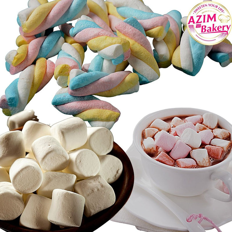 Marshmallow Cv Mallow 250G/1KG White Vanilla Marshmallow Twist Marshmallow Assorted Marshmallow Strawberry Marshmallow