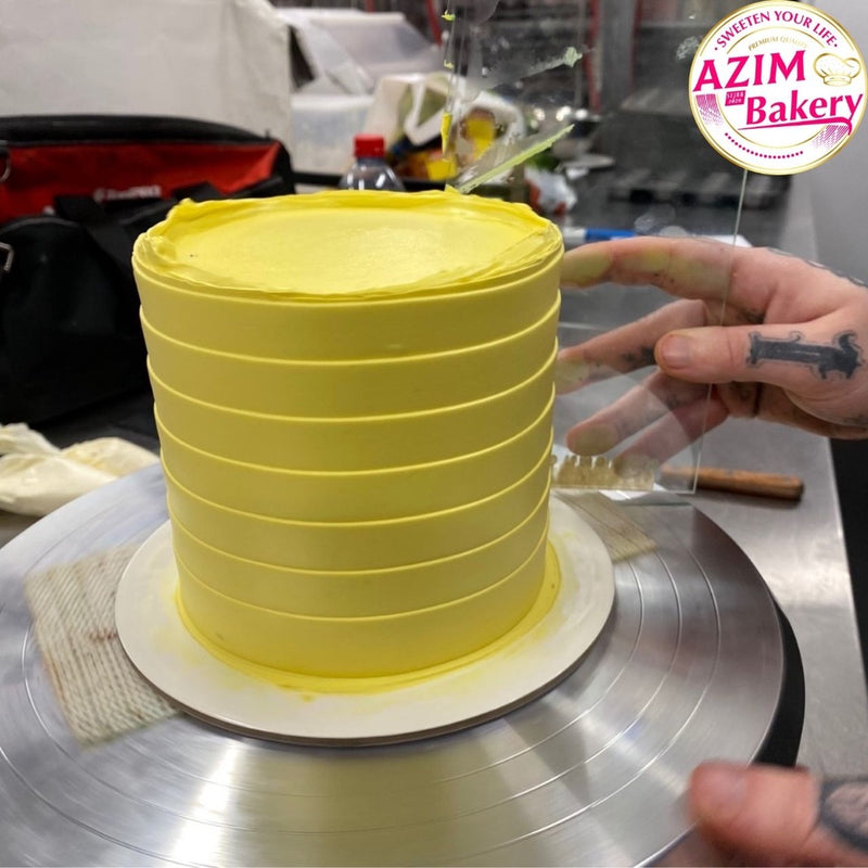 Acrylic Cake Scraper Smoother | Cake Edge Scraper | Cake Icing Frosting Buttercream Scraper Smoother by Azim Bakery