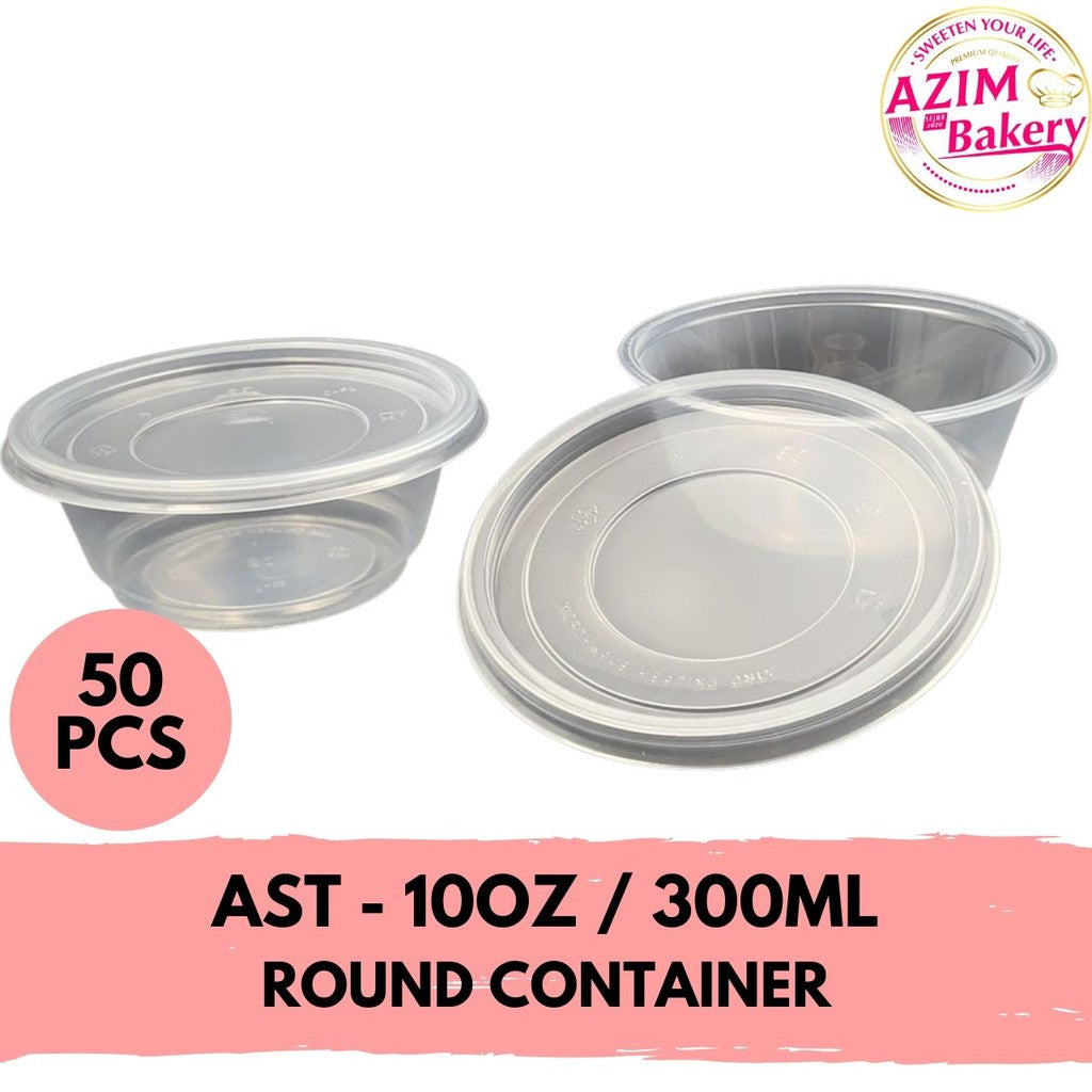Bekas Makanan Bulat (50pcs) Round Container Bekas Bulat Ast - 10oz 300
