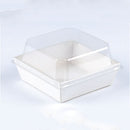 PAPER TRAY WITH LID (BROWN) 11CMX12CM |(WHITE) 10CM X10CM Rectangular Cake Box  by Azim Bakery