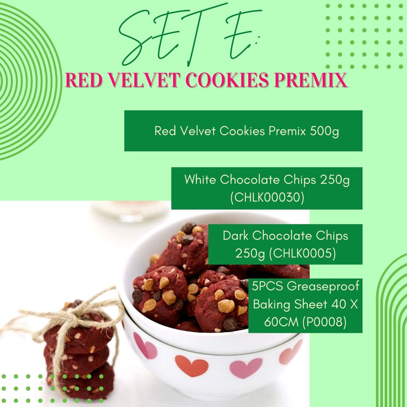 Set Raya Cookies Red Velvet Chocolate Chip Almond Premix