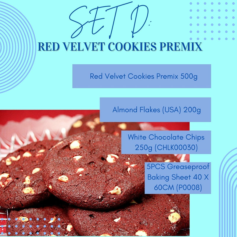 Set Raya Cookies Red Velvet Chocolate Chip Almond Premix