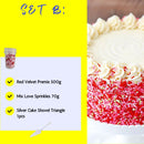 Set Raya Red Velvet Chocolate Chip Cake Premix