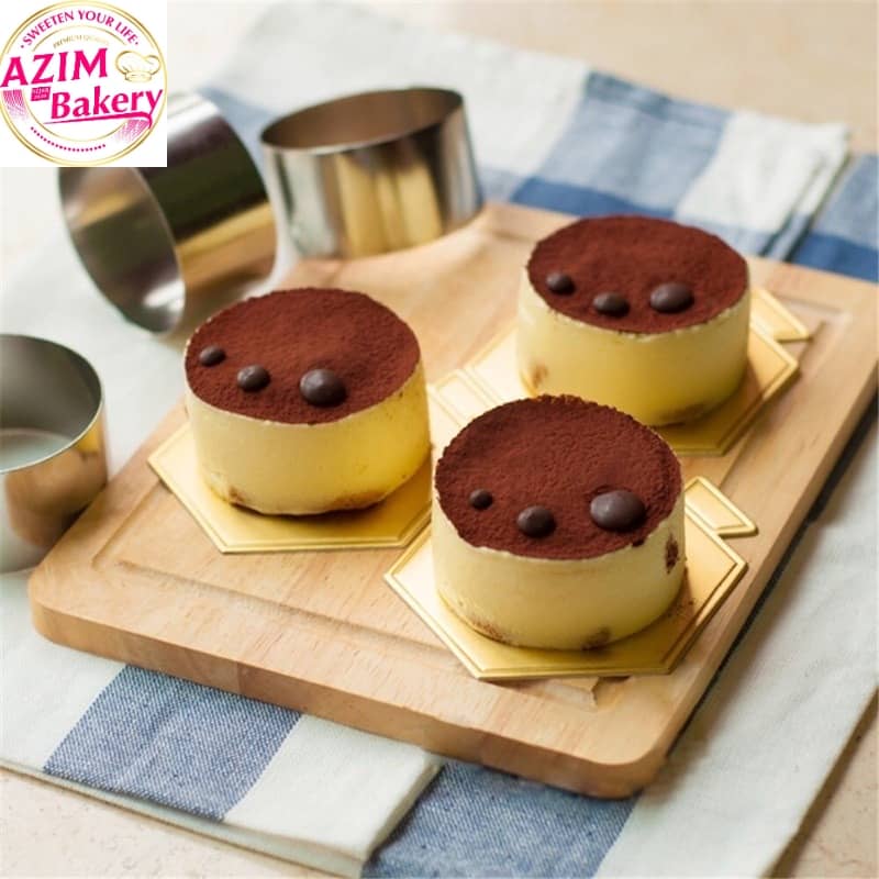 Mousses Cake Ring  Round 1 set (5pcs) Stainless Steel 6 / 7 / 8 / 9 /10 CM  by Azim Bakery