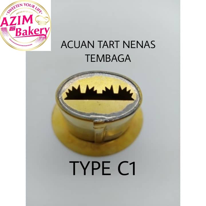 Acuan Tart Nenas Tembaga (A1) (B1) (C1)/ Pineapple tart mould  (A1) (B1) (C1) by Azim Bakery