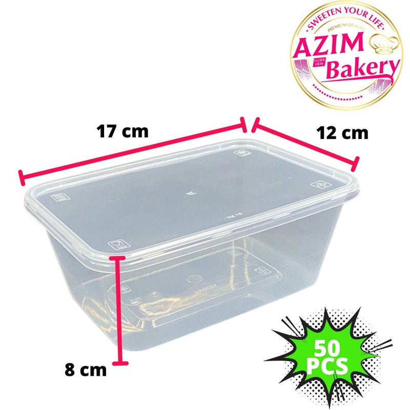 Rectangular Plastic Box | AST- 650ML | AST- 1000ML 50PCS , Lunch Box | Bekas Makanan | Microwave Food Container (50pcs)