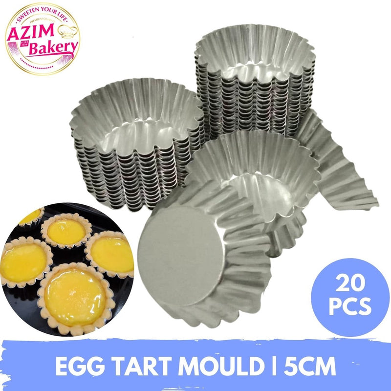 Acuan Kuih Tart 4.5cm, 5cm (20pcs) Egg Tart Mould Tart | Fruit Tart | Cheese Tart | Acuan Tart Telur by Azim Bakery