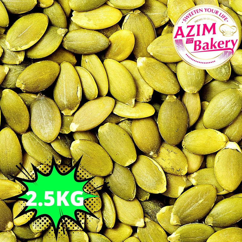 Green Pumpkin Seeds 2.5kg Biji Labu Hijau | Biji Labu | Pumpkin Seed 2.5kg (Halal) by Azim Bakery