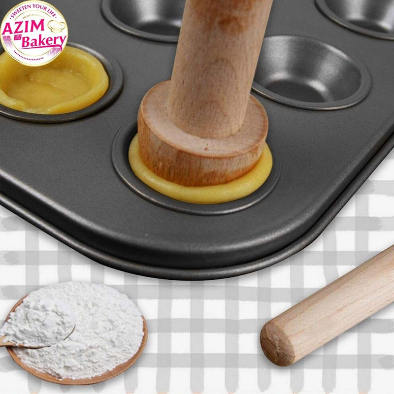 Wooden Tart Presser 3cm 4cm 4.5cm 5cm | Penekan Tart Shell | Tart Presser | Tart Press Mould | Double Side Tart Presser