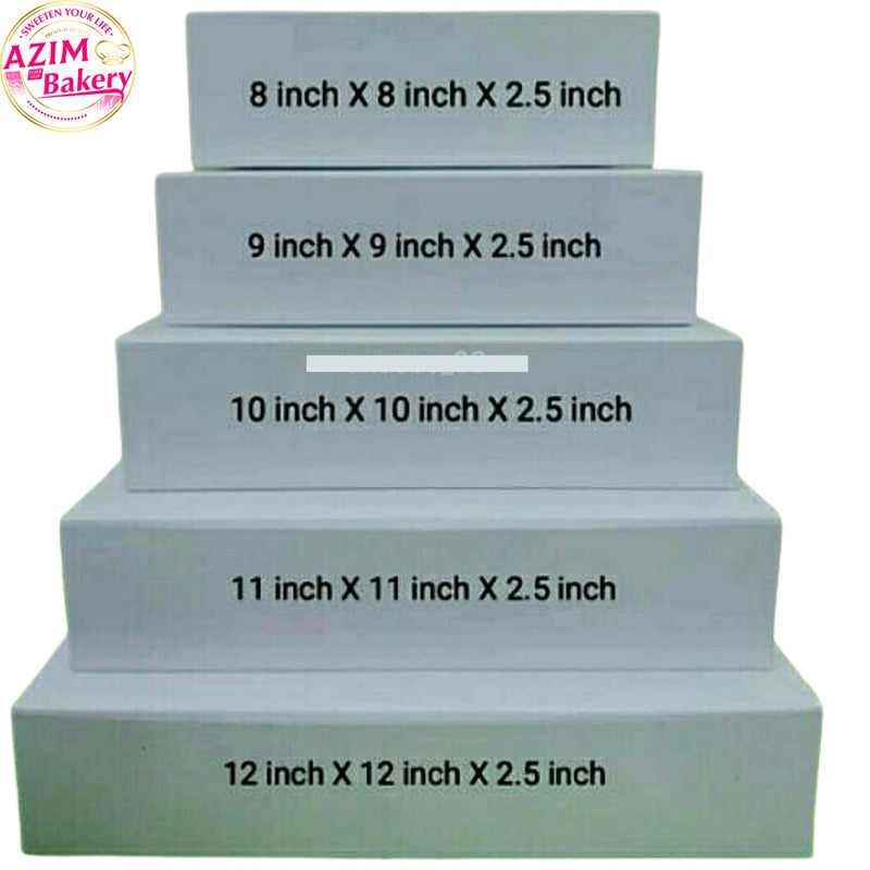 Talam Box 11X11X2.5 3Pcs Kotak Kuih Talam | Kotak Kuih Lapis | Kotak Kek Brownies | Talam Box No Window Plain White