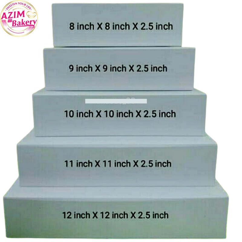 Talam Box 12X12X2.5 3Pcs Kotak Kuih Talam | Kotak Kuih Lapis | Kotak Kek Brownies | Talam Box No Window Plain White