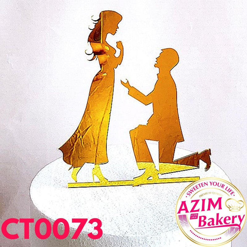 Mr & Mrs Cake Topper (1pc) Wedding Cake Topper | Ring Cake Topper | Mr & Mrs Ring Cake Topper by Azim Bakery