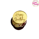 Cake Topper Happy Birthday Dics Mirror (1Pc) Happy Birthday Cake Topper Gold Kek Topper Gold by Azim Bakery