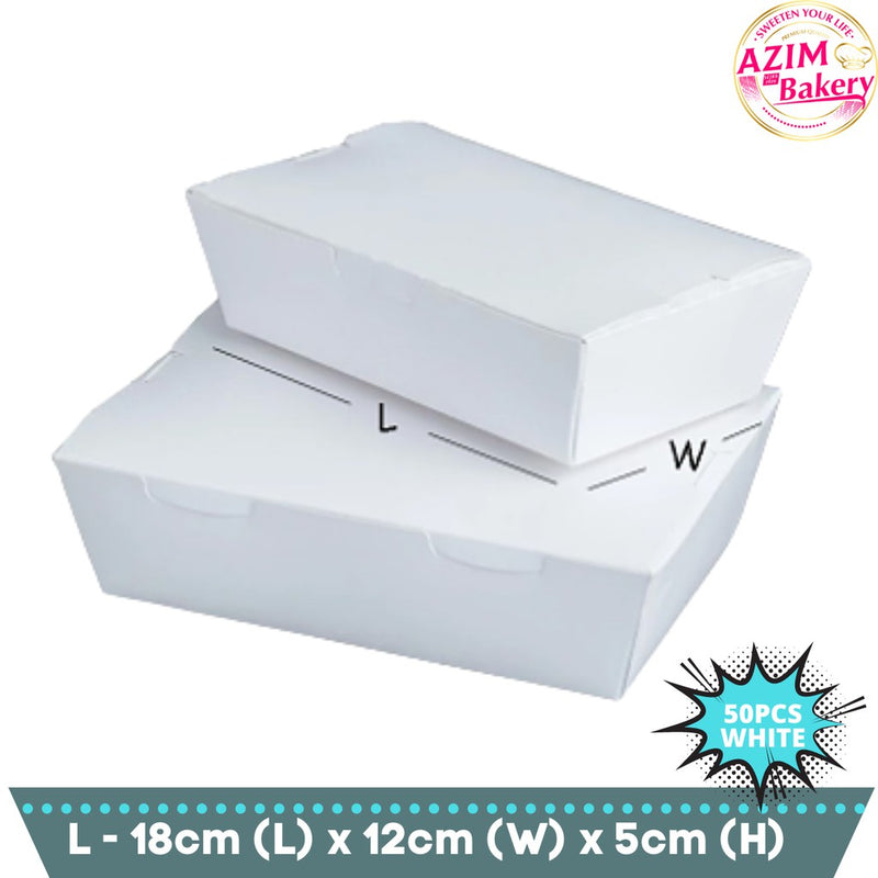 Paper Lunch Box 50pcs | Packaging Paper Box | Take Away Paper Box | Bekas Nasi by Azim Bakery