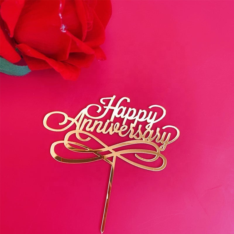 Happy Anniversary Cake Topper (1Pc) by Azim Bakery