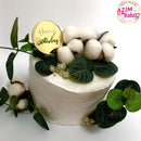 Cake Topper Happy Birthday Dics Mirror (1Pc) Happy Birthday Cake Topper Gold Kek Topper Gold by Azim Bakery