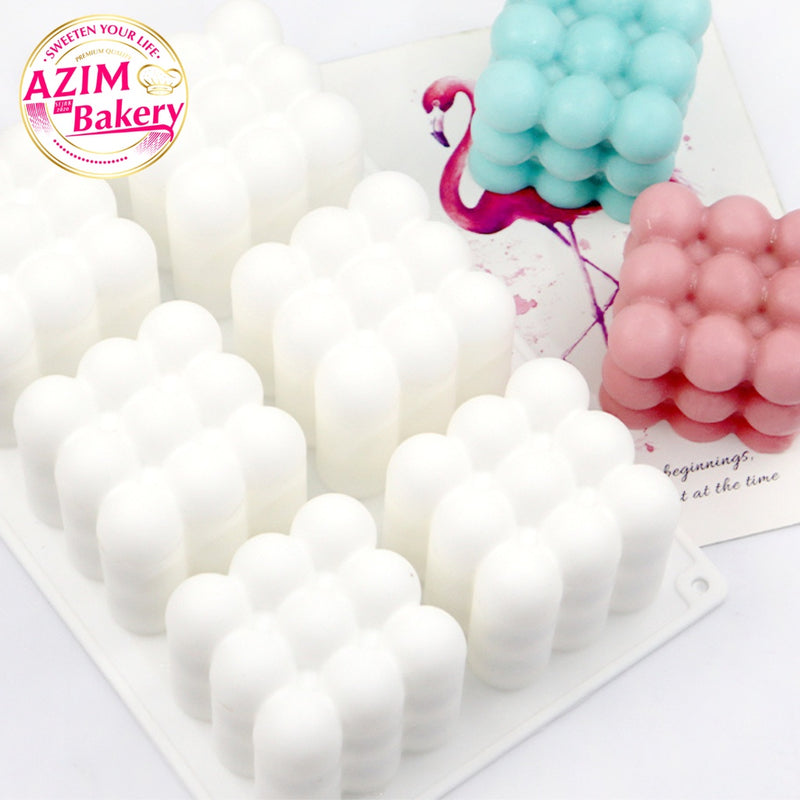 Silicone Rubik's Cube 3D 6 cavity  | Handmade DIY Soap Hole|6 hole Rubik's Cube Shape Cake Mold by Azim Bakery