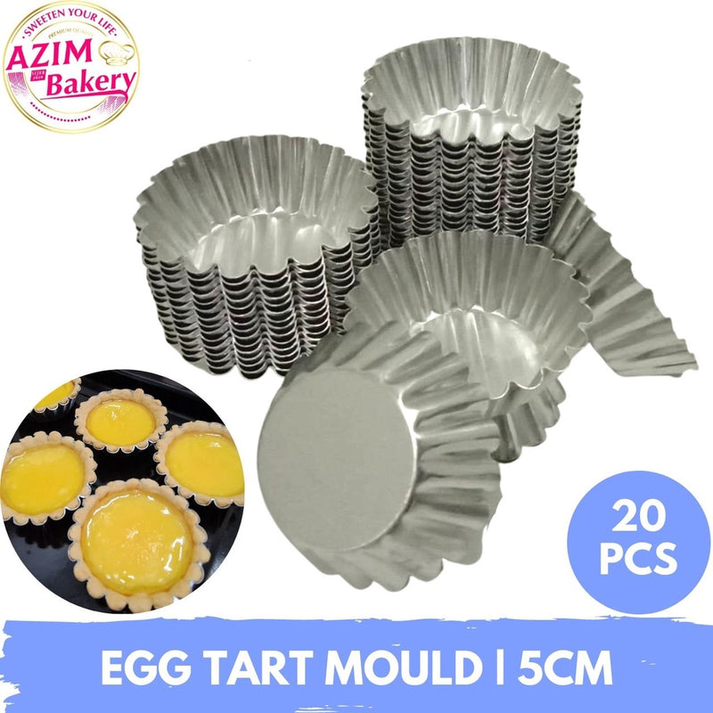 Acuan Kuih Tart 4.5cm, 5cm (20pcs) Egg Tart Mould Tart | Fruit Tart | Cheese Tart | Acuan Tart Telur by Azim Bakery