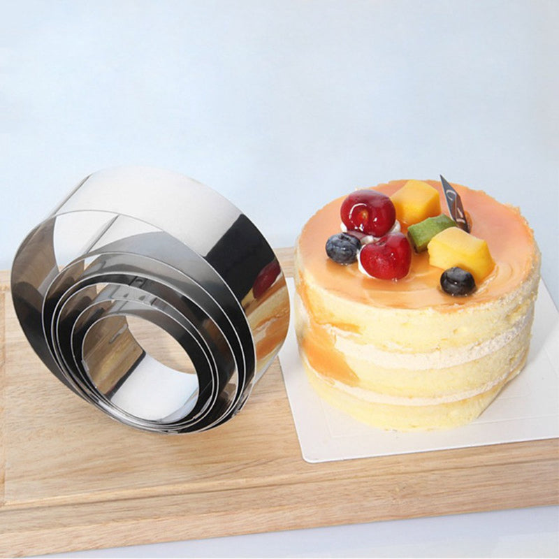 Mousses Cake Ring  Round 1 set (5pcs) Stainless Steel 6 / 7 / 8 / 9 /10 CM  by Azim Bakery