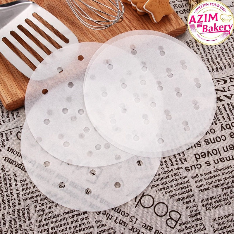 Kertas Steamer 6" / 7" / 8" 100PCS Round Steamer Paper Air Fryer Liners Paper Steaming Paper Dim Sum Steamer Paper