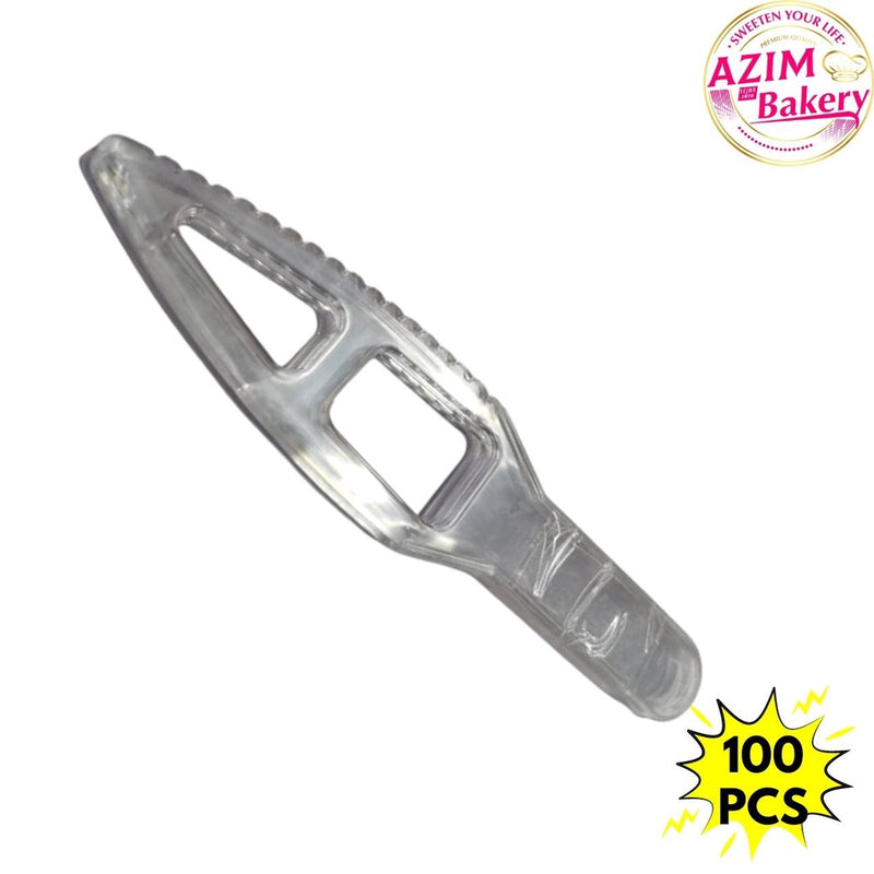 Transparent Plastic Cake Knife 100pcs | Pisau Kek Plastik | Pisau Kek | Cake Knife by Azim Bakery