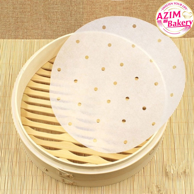 Kertas Steamer 6" / 7" / 8" 100PCS Round Steamer Paper Air Fryer Liners Paper Steaming Paper Dim Sum Steamer Paper