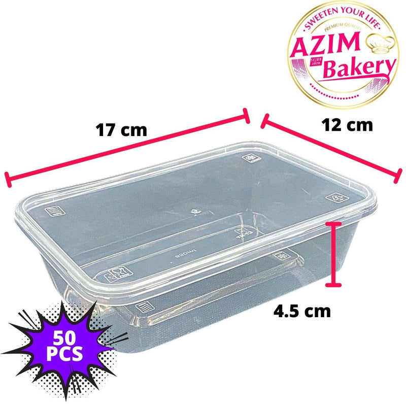 Rectangular Plastic Box | AST- 650ML | AST- 1000ML 50PCS , Lunch Box | Bekas Makanan | Microwave Food Container (50pcs)