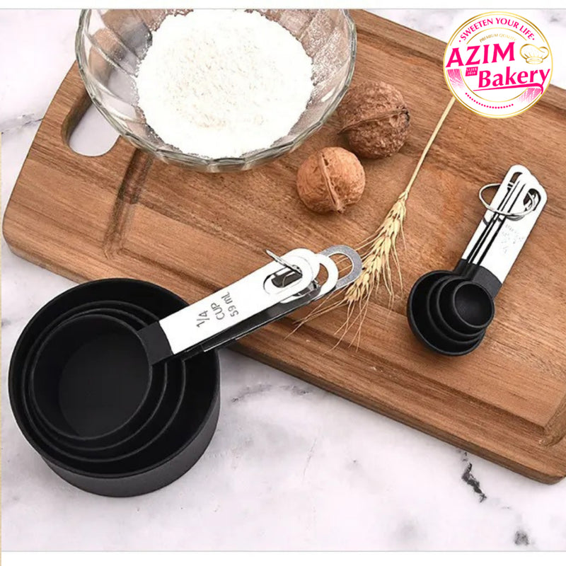 Stainless Steel 4 Pcs Measuring Cup Spoon Kitchen Baking Cooking Tools Set Kitchen Supplies | By Azim Bakery