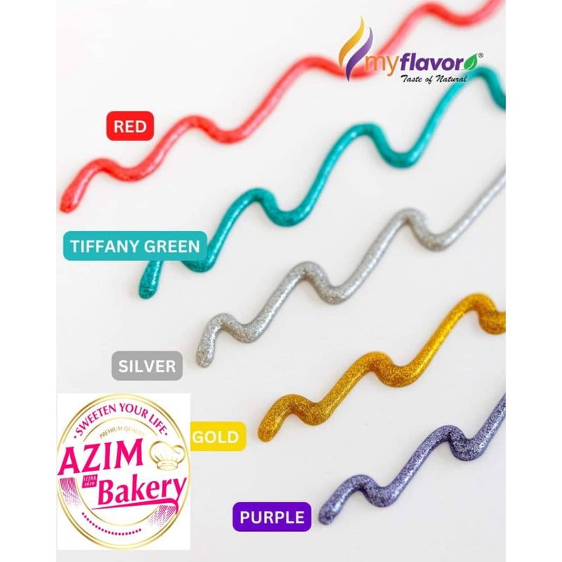 Glitter Piping Gel (HALAL) MYFlavor for Cake Decoration | Cookies Decoration |Writing Name