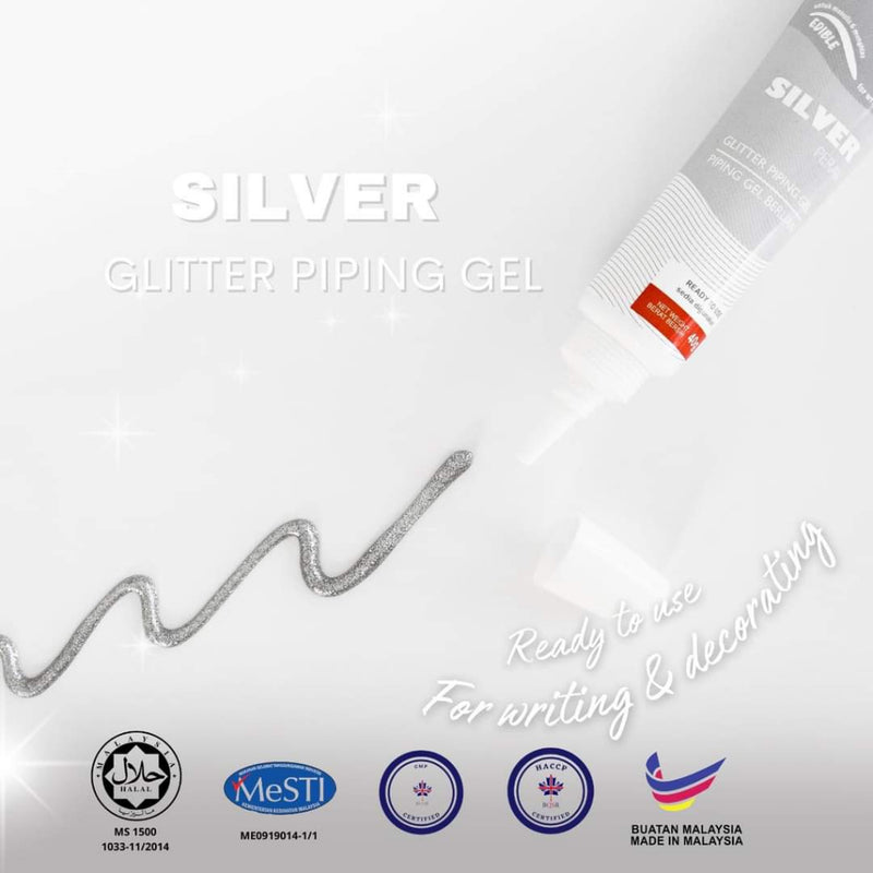 Glitter Piping Gel (HALAL) MYFlavor for Cake Decoration | Cookies Decoration |Writing Name