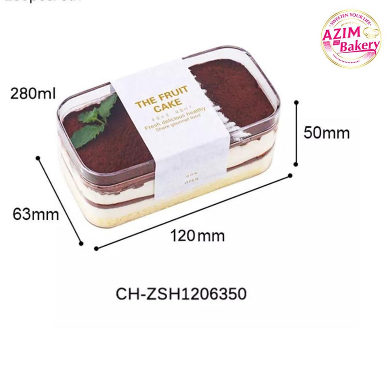 CH-FH1 280ML Transparent Cake Box Ice Cream Fruit Cheesekut Boxes Mousse Pudding Tiramisu Packaging Box With Cover 40PCS