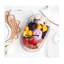 Oval Disposable 500ml Transparent Oval PET Plastic Cake Food Packaging Box with Lid Tiramisu Container By Azim Bakery