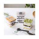 12oz /380ml  Transparent PET Plastic Mousse Tiramisu Pudding Cup Square Clear Plastic Cake Packaging Box By Azim Bakery